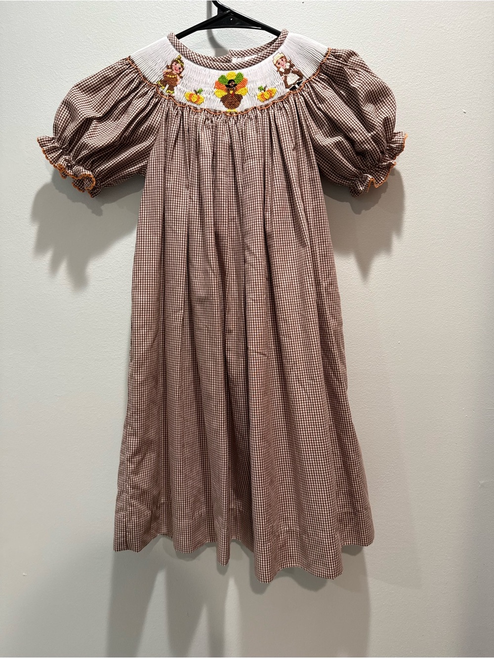 Stellybelly Smocked Thanksgiving Dress Girls Size 5 Turkey Fall Boutique